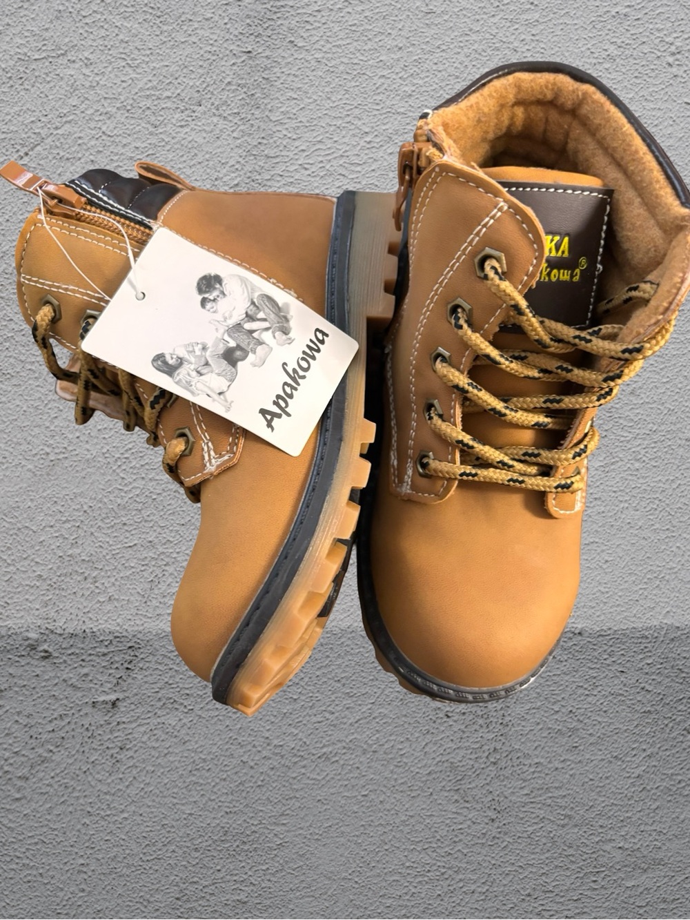 Kids Tan Apakowa Outdoor Lace-Up Boots - Picture 3 of 8